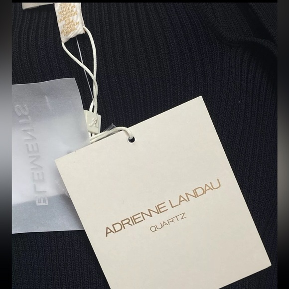 Adrienne Landau Dress Maxi XS Twisted Ribbed Knit Long Sleeve Black - Picture 12 of 13